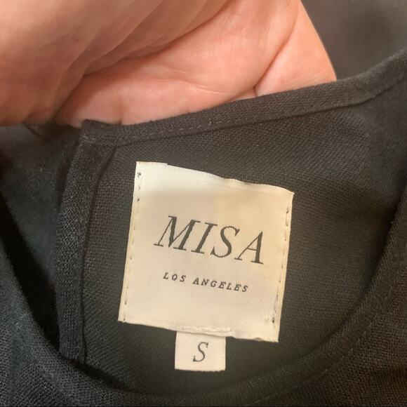 Misa aline cold shoulder grommet top black sz s Small - Picture 4 of 8